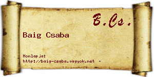 Baig Csaba névjegykártya